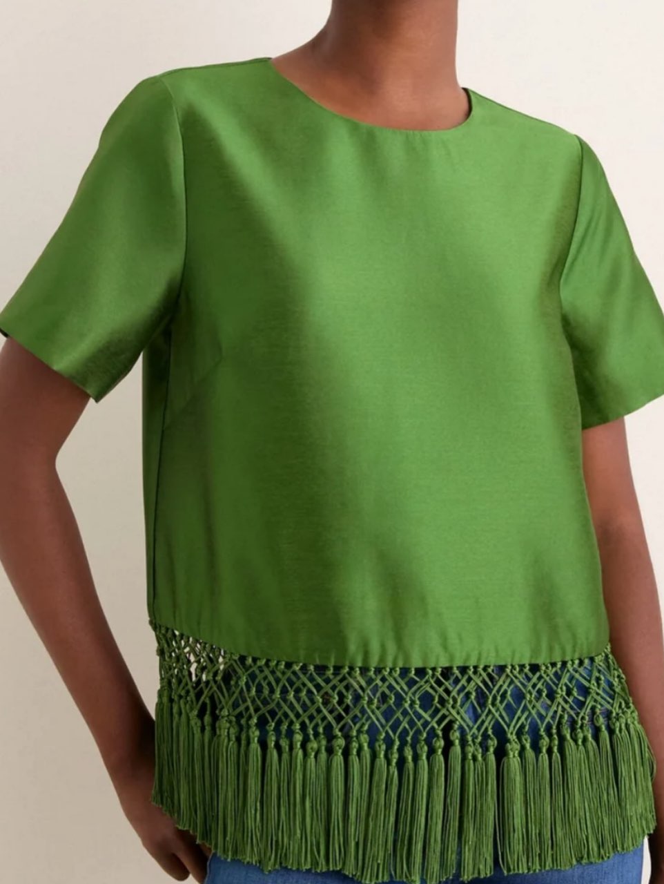 Green fringe top