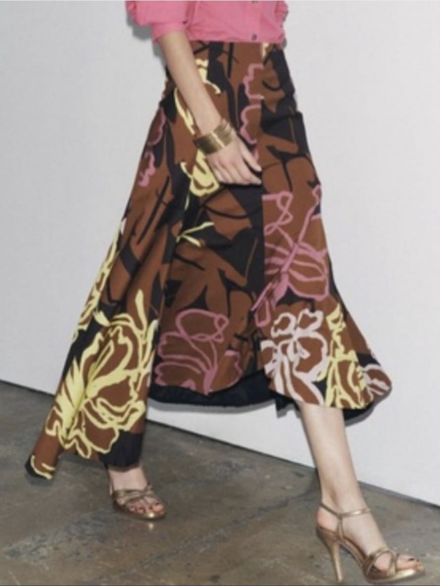 Zara asymmetrical maxi skirt