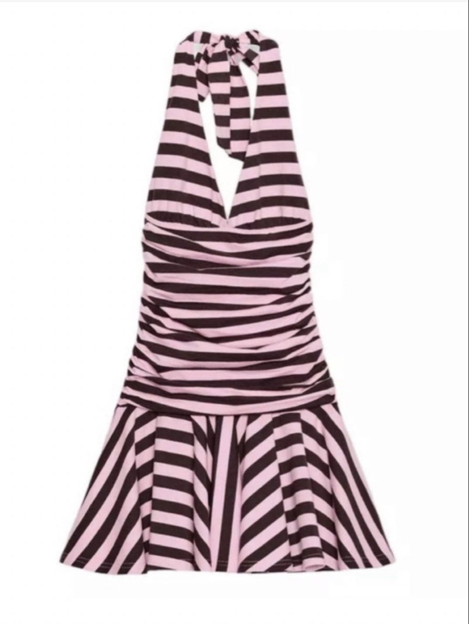 Striped Halter Mini Dress