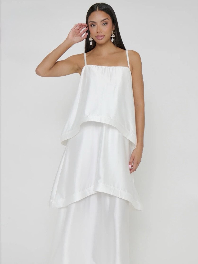 ELLIATT/SHOW ME YOUR MUMU WHITE TIERED MAXI
