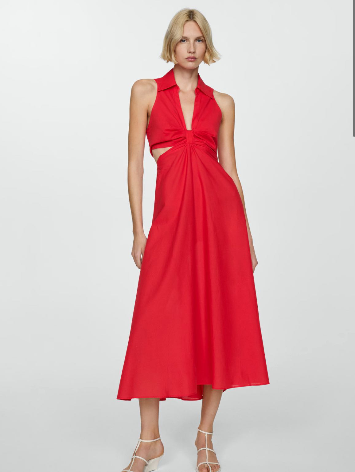 red cutout dress