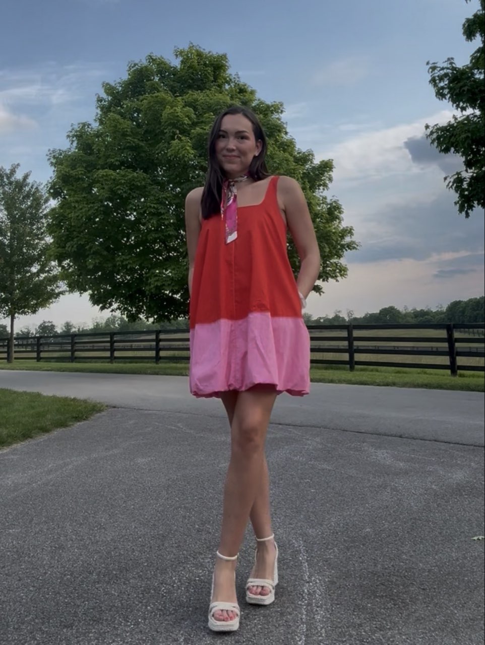 Two-Tone Babydoll Mini Dress