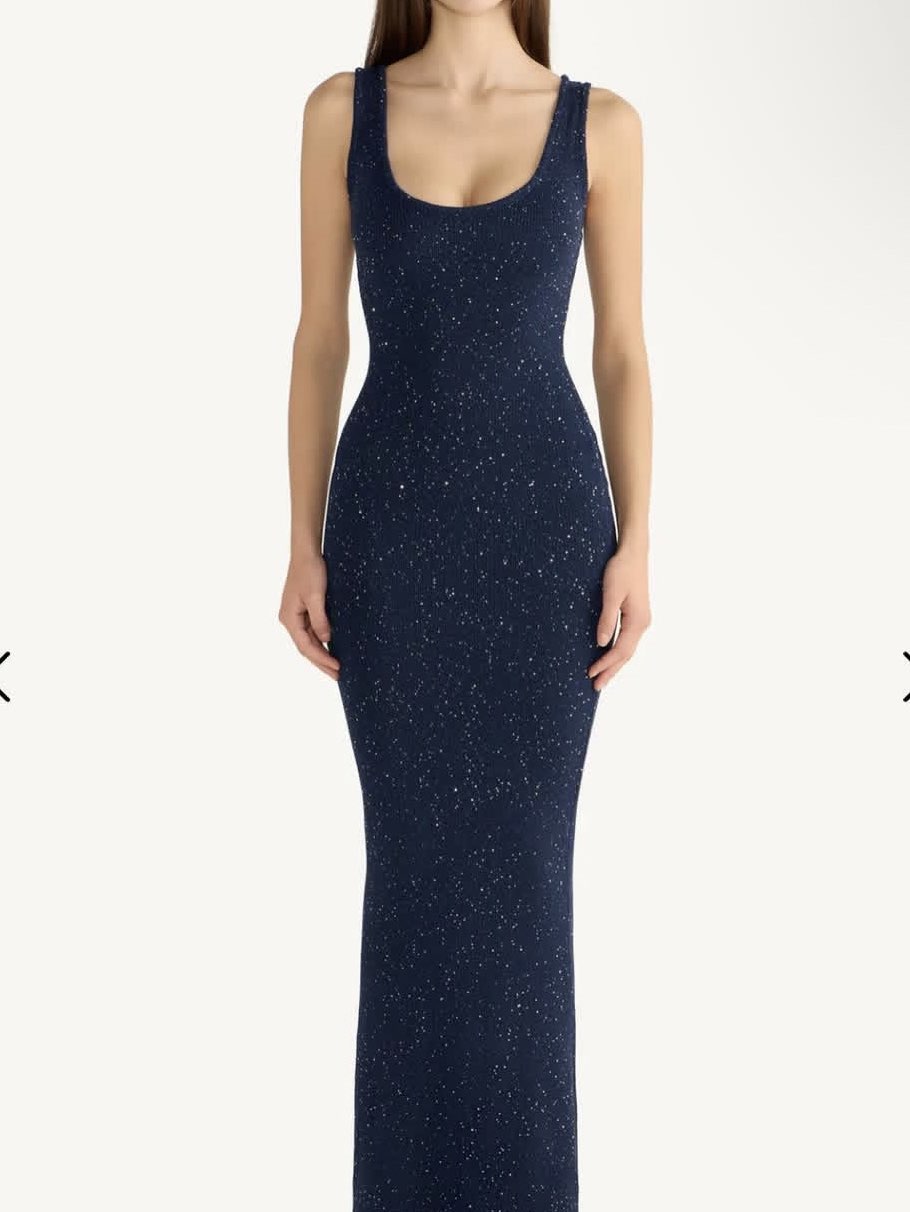 Navy Sparkle Tank Dress