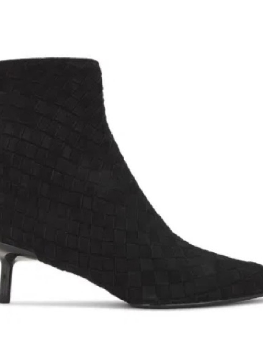 Black Woven Ankle Boots