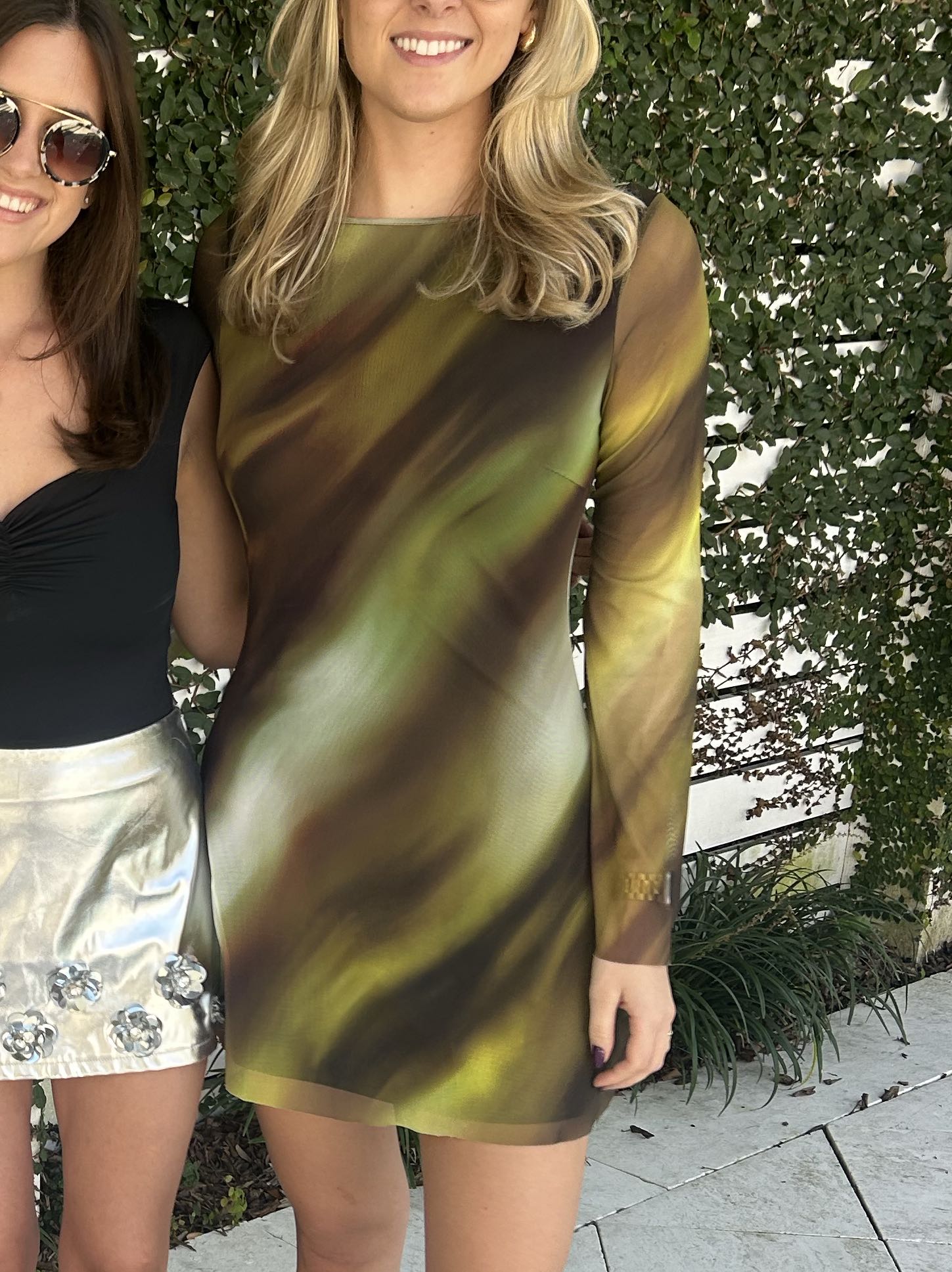 Green mesh dress