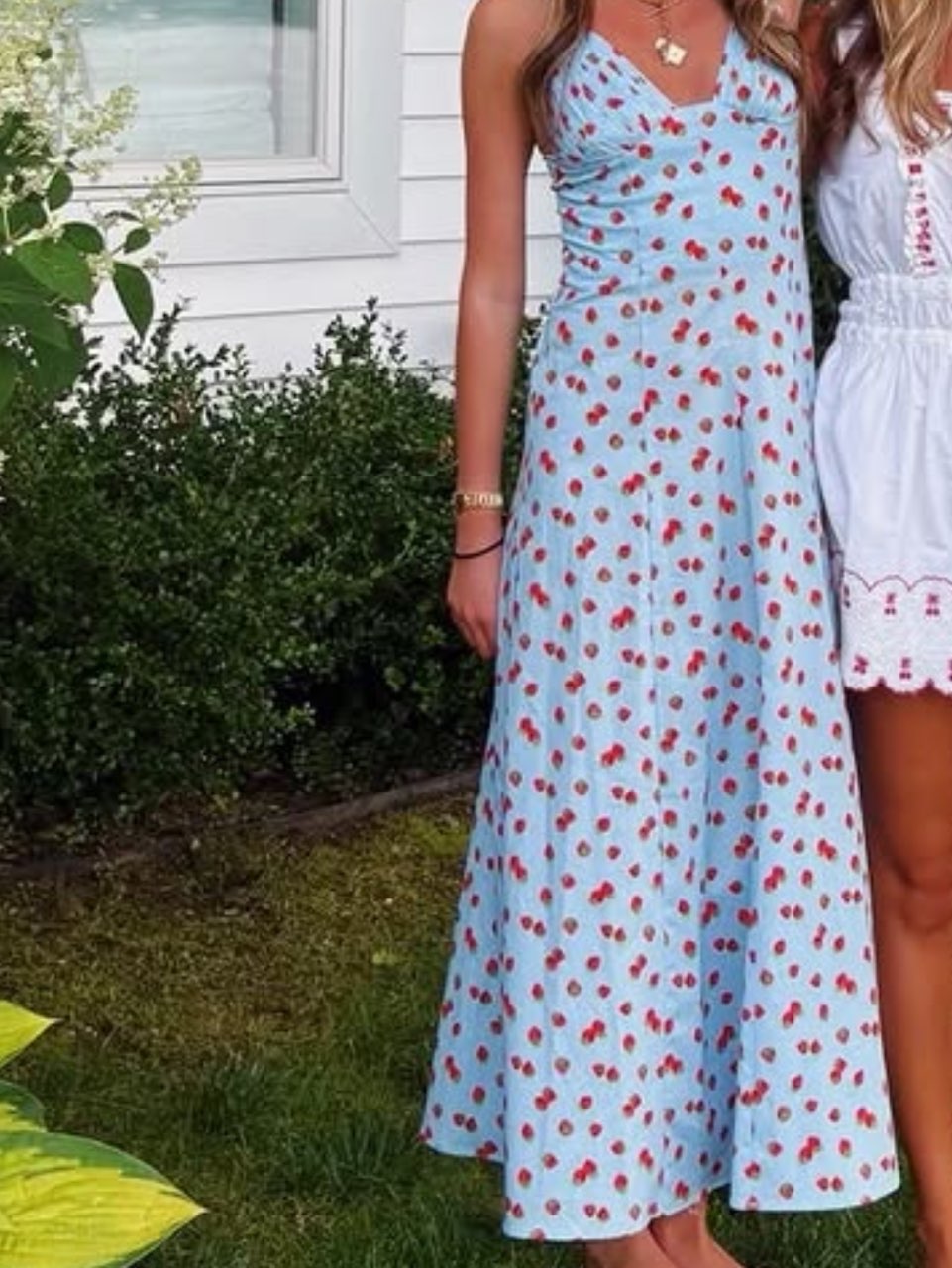 Strawberry print poplin sundress