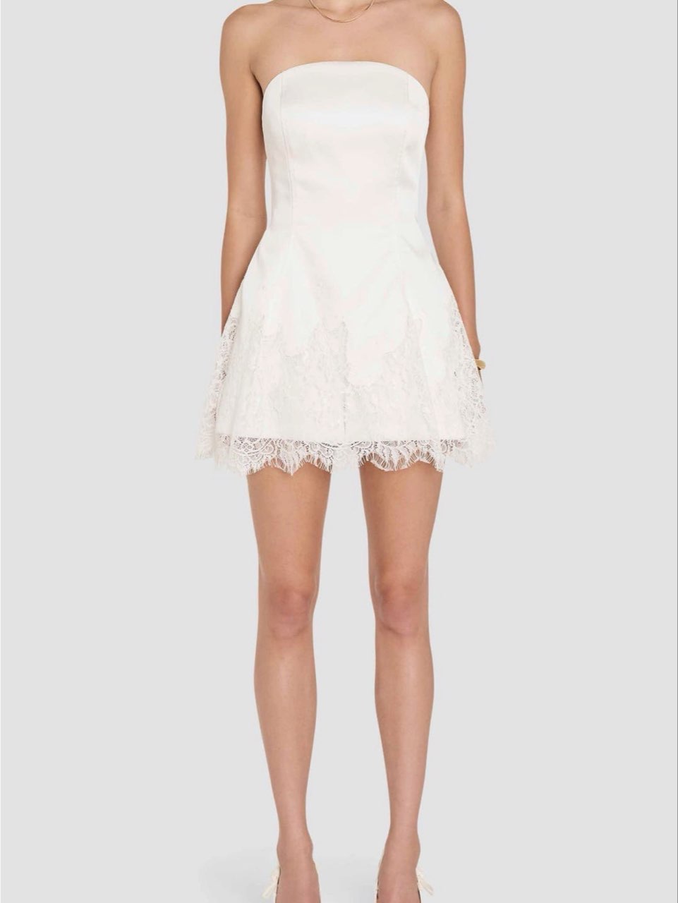 Romilly Lace Hem Strapless Romper