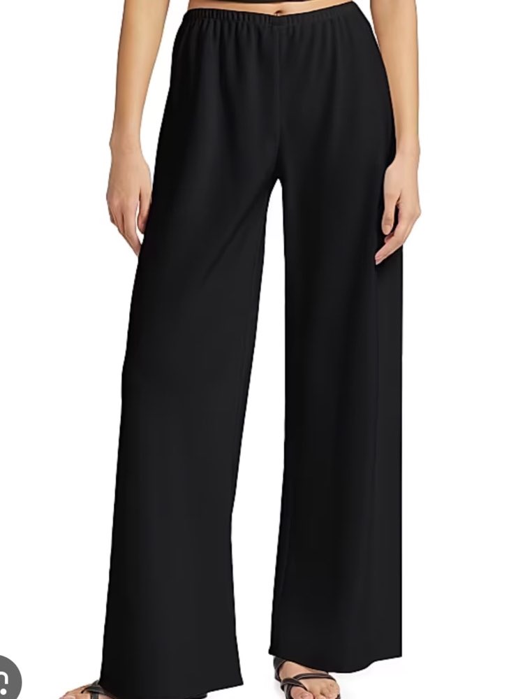 Black Wide-Leg Flowy Trousers