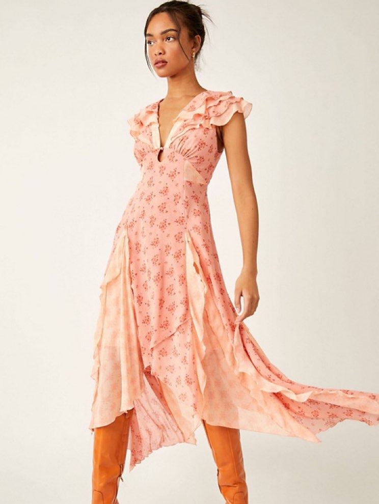 Pink Floral Maxi Dress
