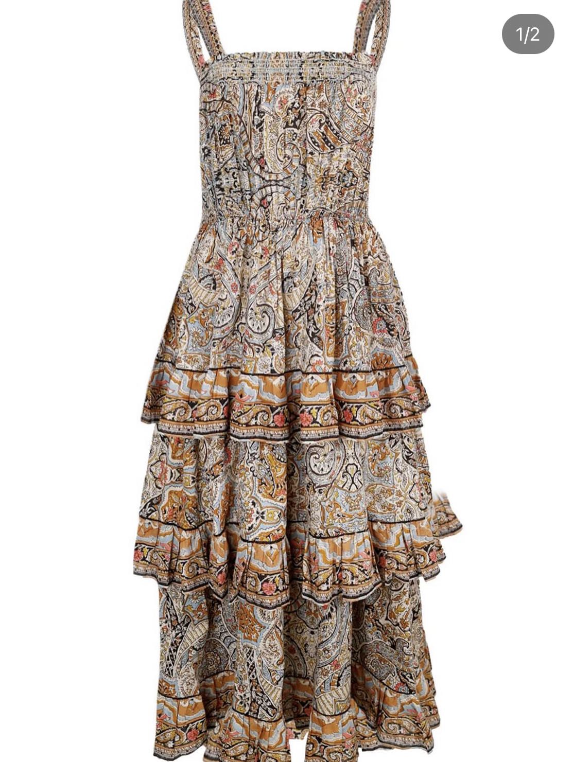 Paisley Tiered Maxi Dress