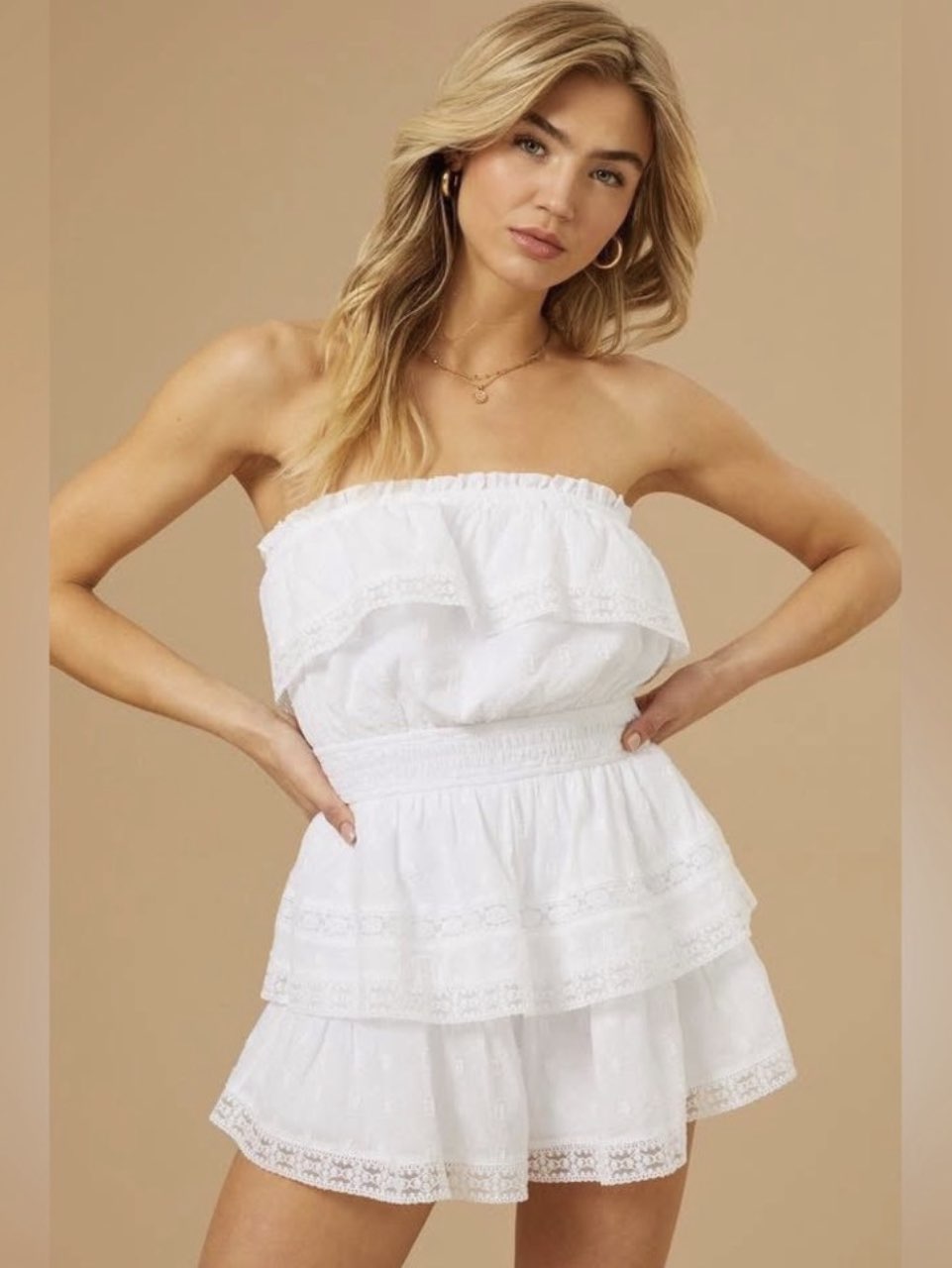 Taite strapless romper