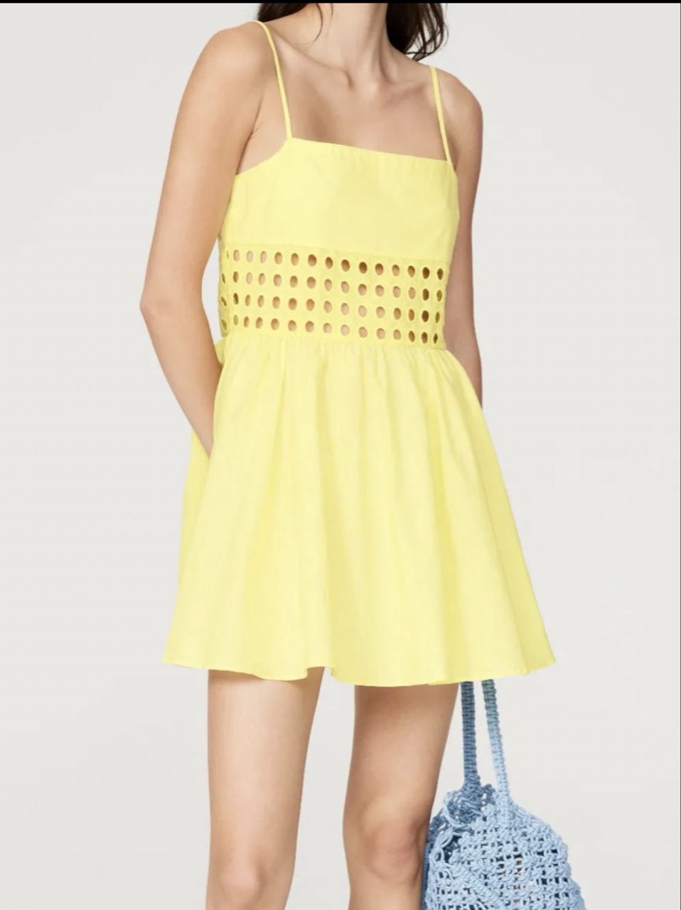 Yellow Cutout Mini Dress