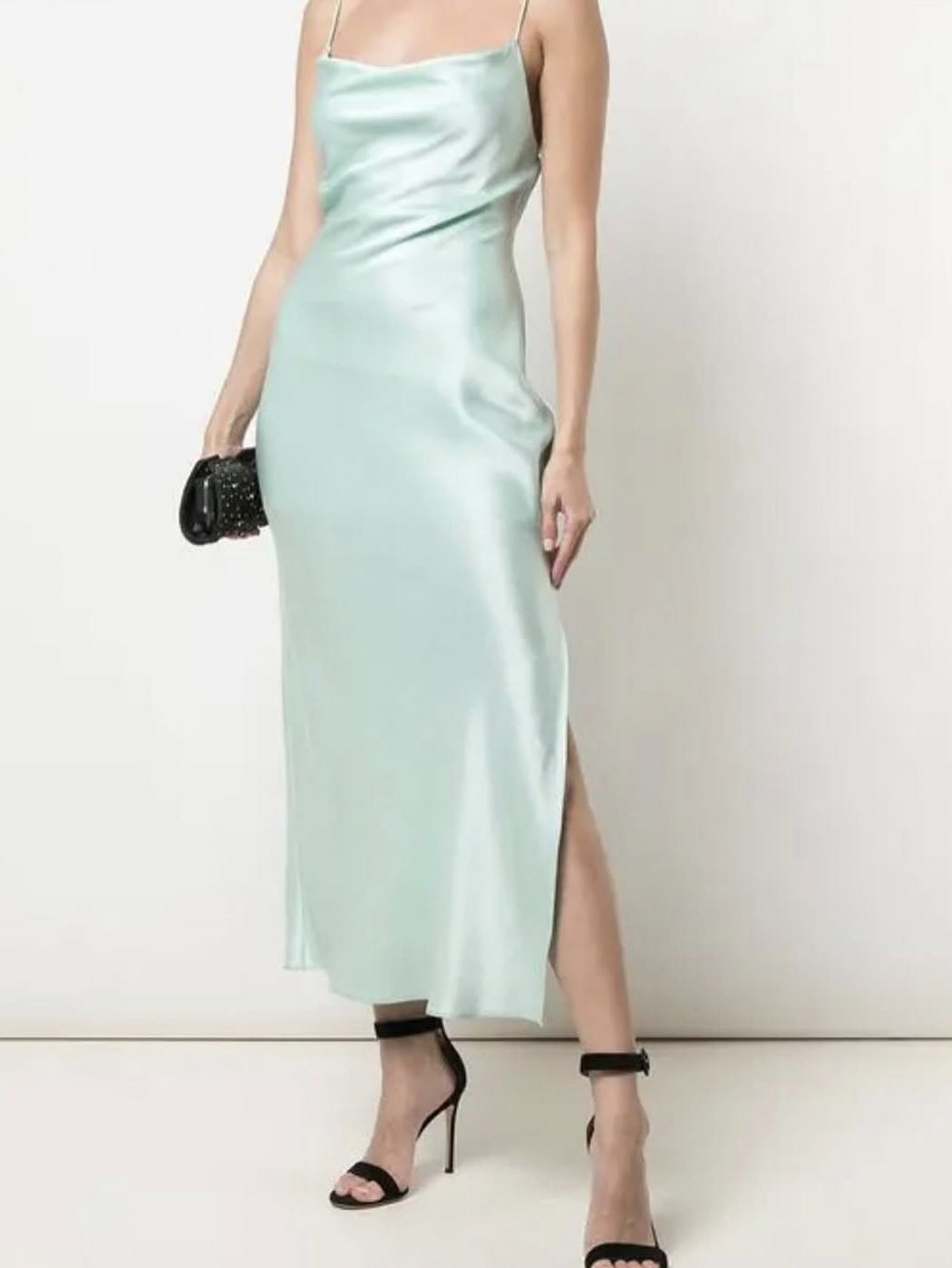 Alice + Olivia Harmony Cowl Neck midi dress in mint