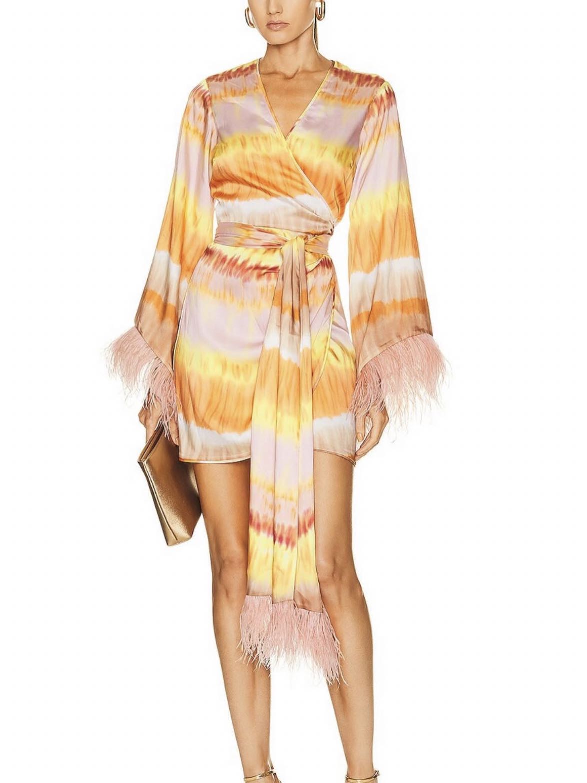 Alexis TieDye Feather Dress