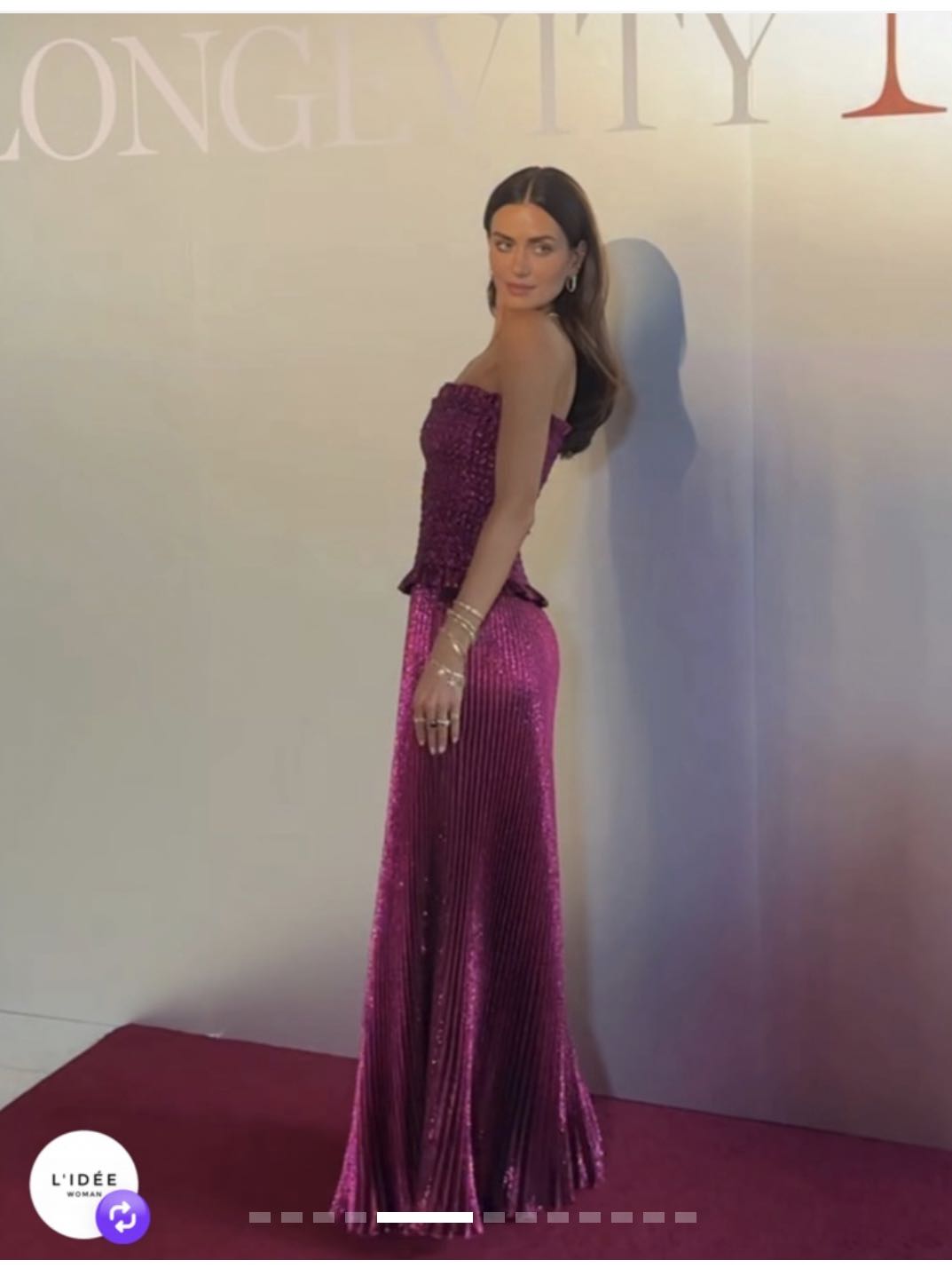Magenta Strapless Maxi Dress