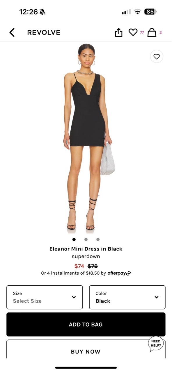 Eleanor Mini Dress in Black