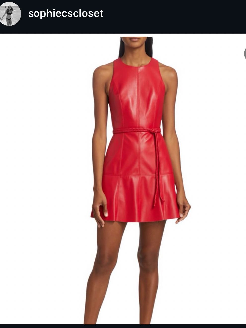 alice + olivia red rope dress