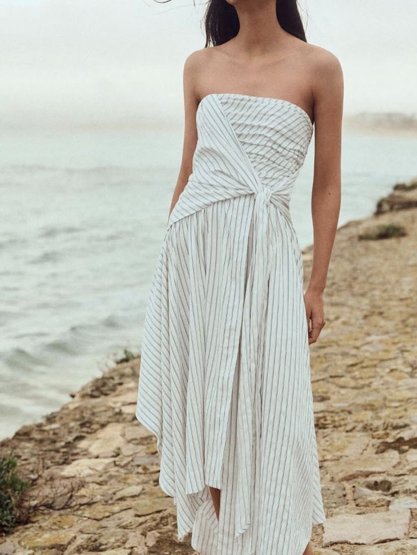 Anthro strapless dress