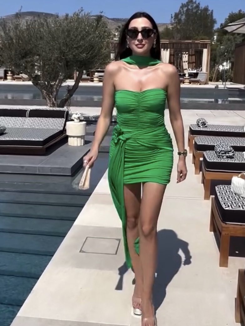Emerald Green Ruched Strapless Mini Dress