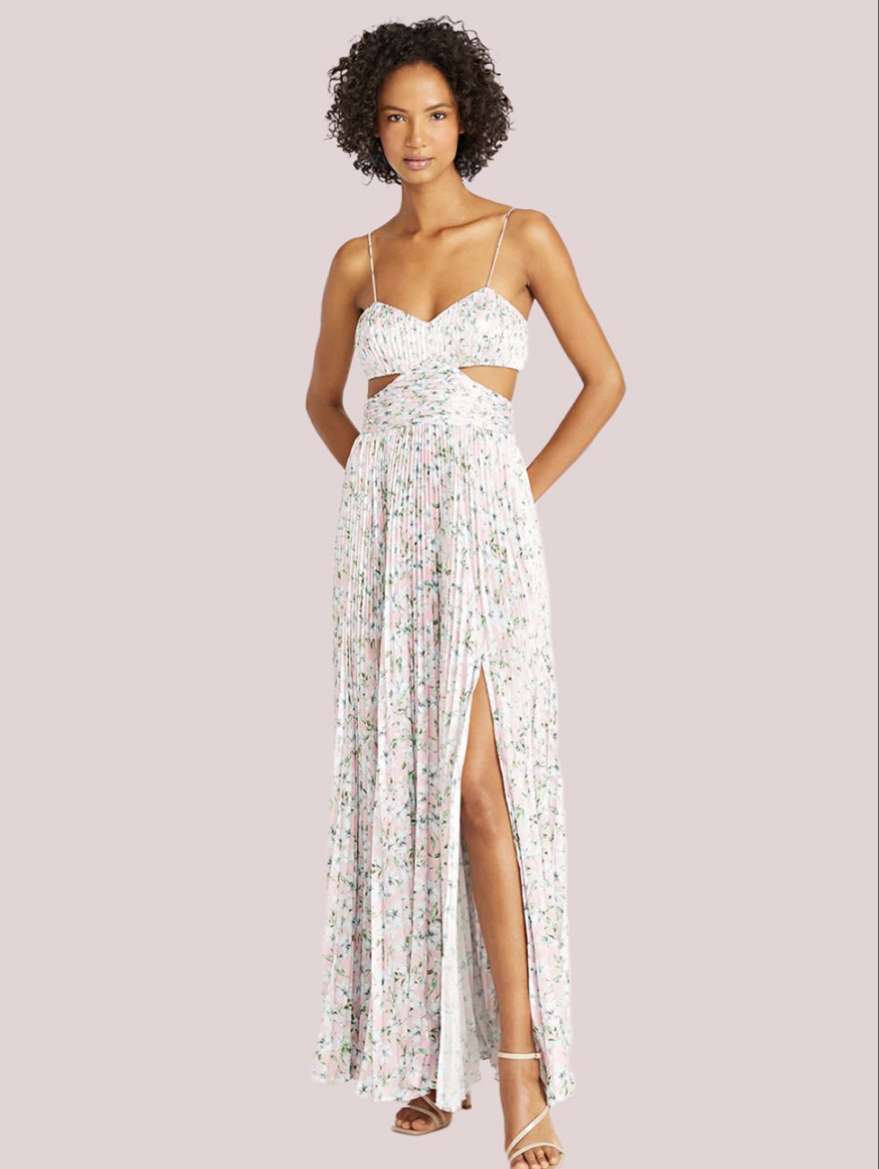 Elodie Floral Pleated Gown