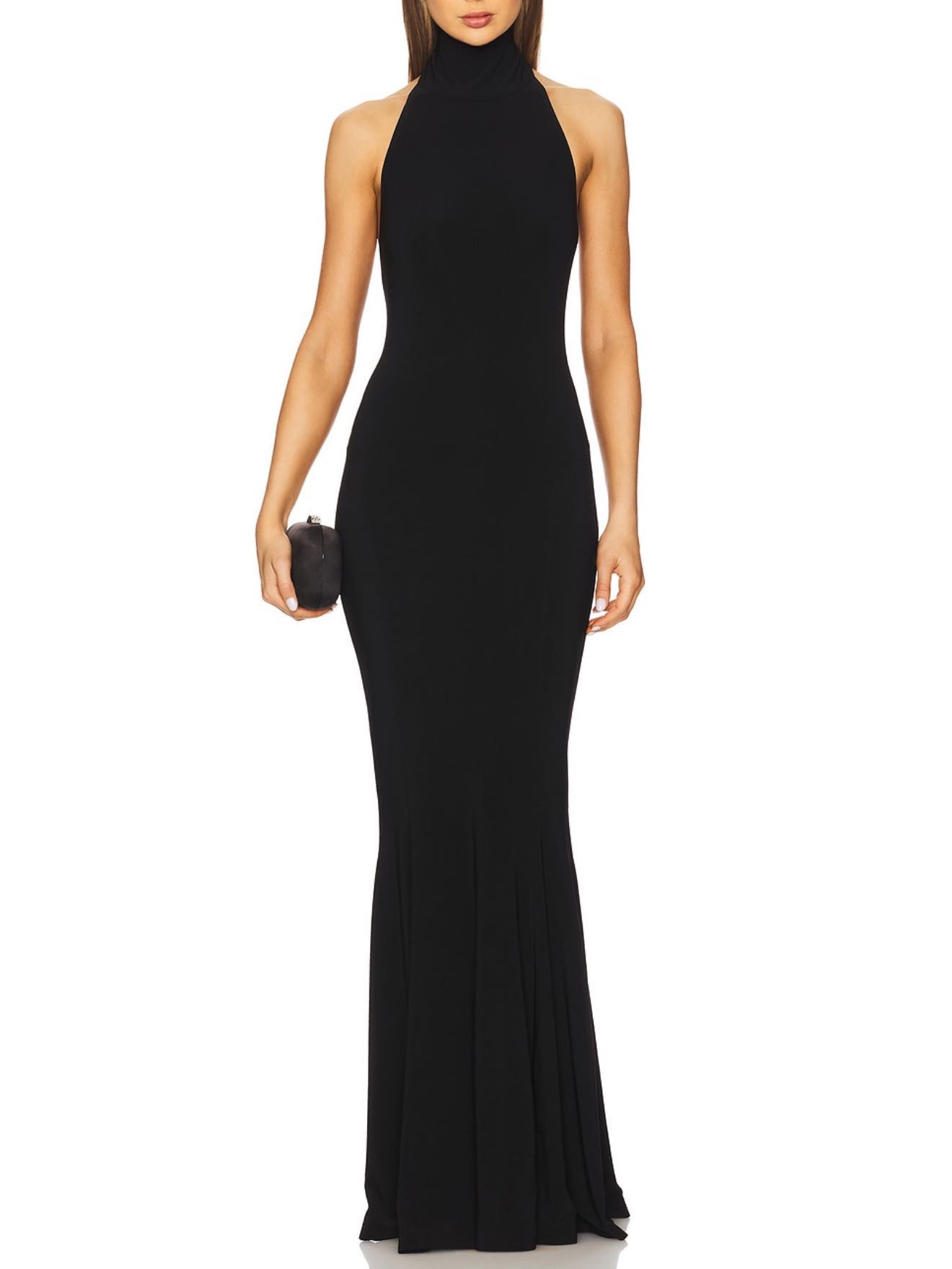 Norma Kamali Black Halter Dress