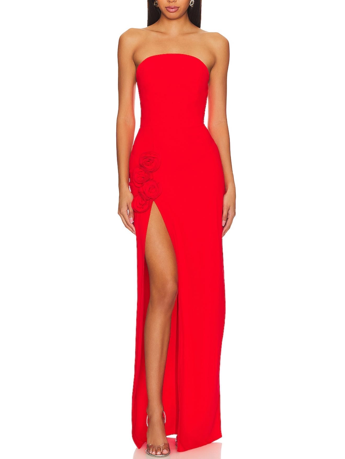 Amanda Uprichard Wolfe Gown in Crimson
