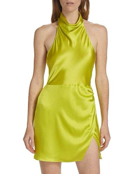 Joanne Silk Cocktail Party Dress in Lime