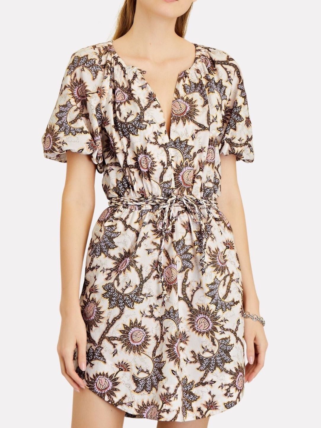 A.L.C Adelaide Floral Tie Waist Dress