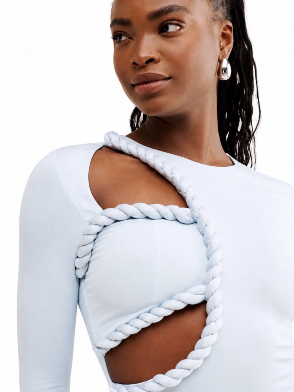 Light Blue Cutout Midi Dress