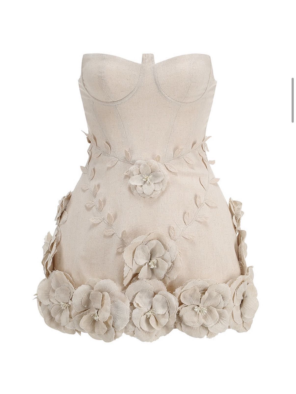 Cream cocktail dress