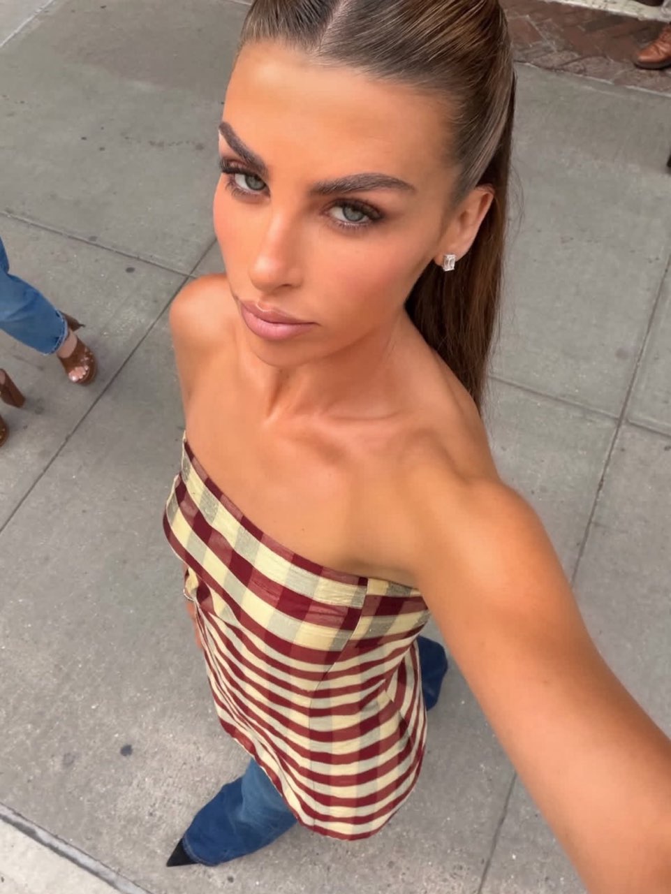 Plaid Strapless Tube Top