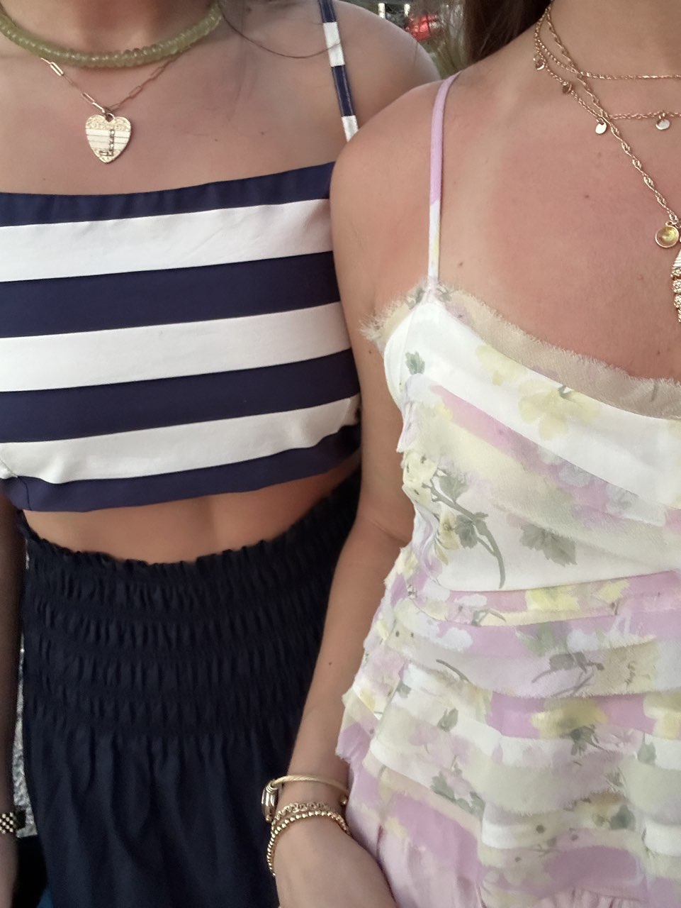 Blue & white striped crop top