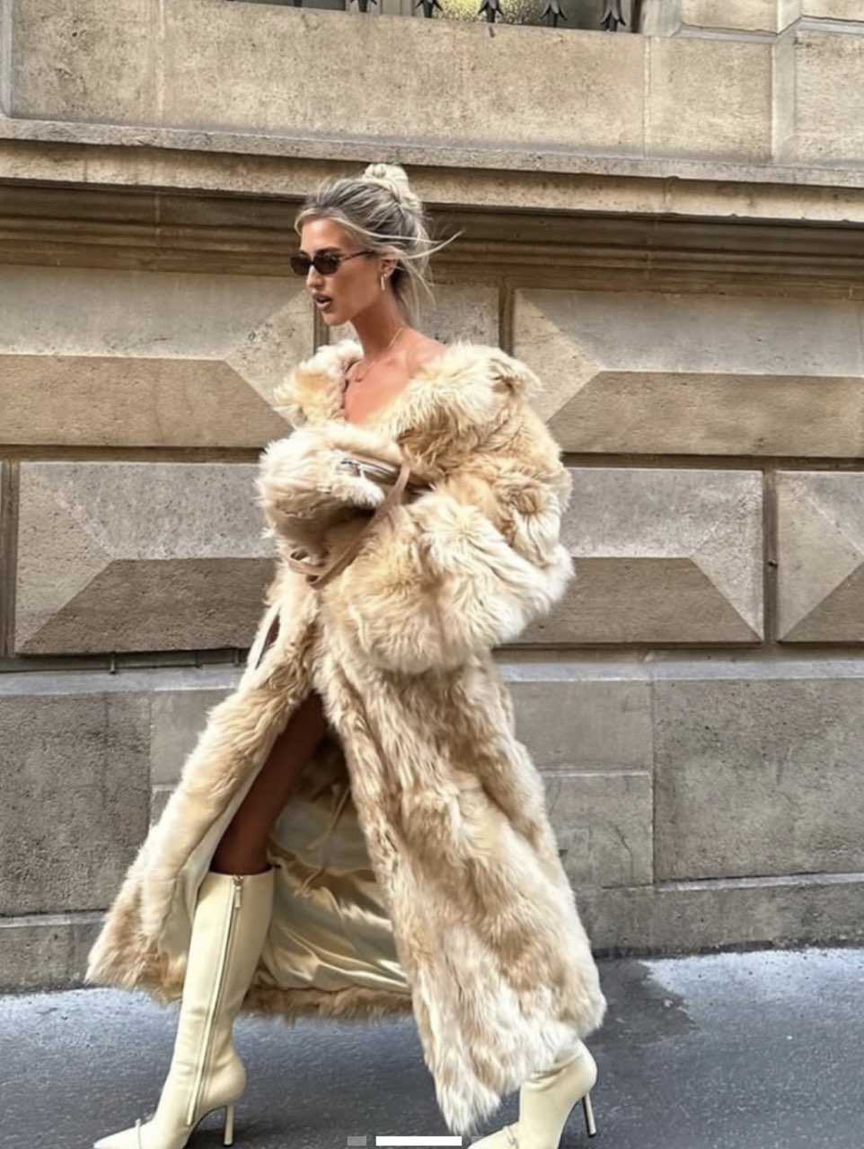 Long Faux Fur Maxi Coat