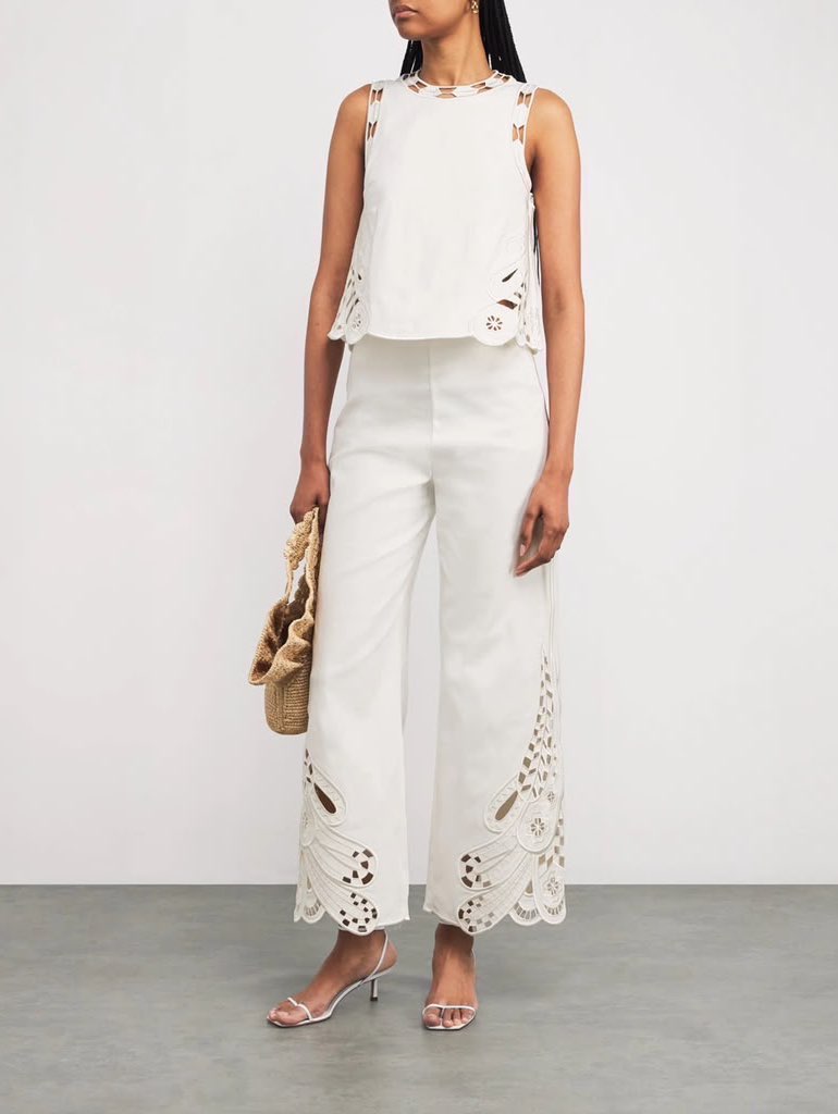 Maje White Embroidered Set