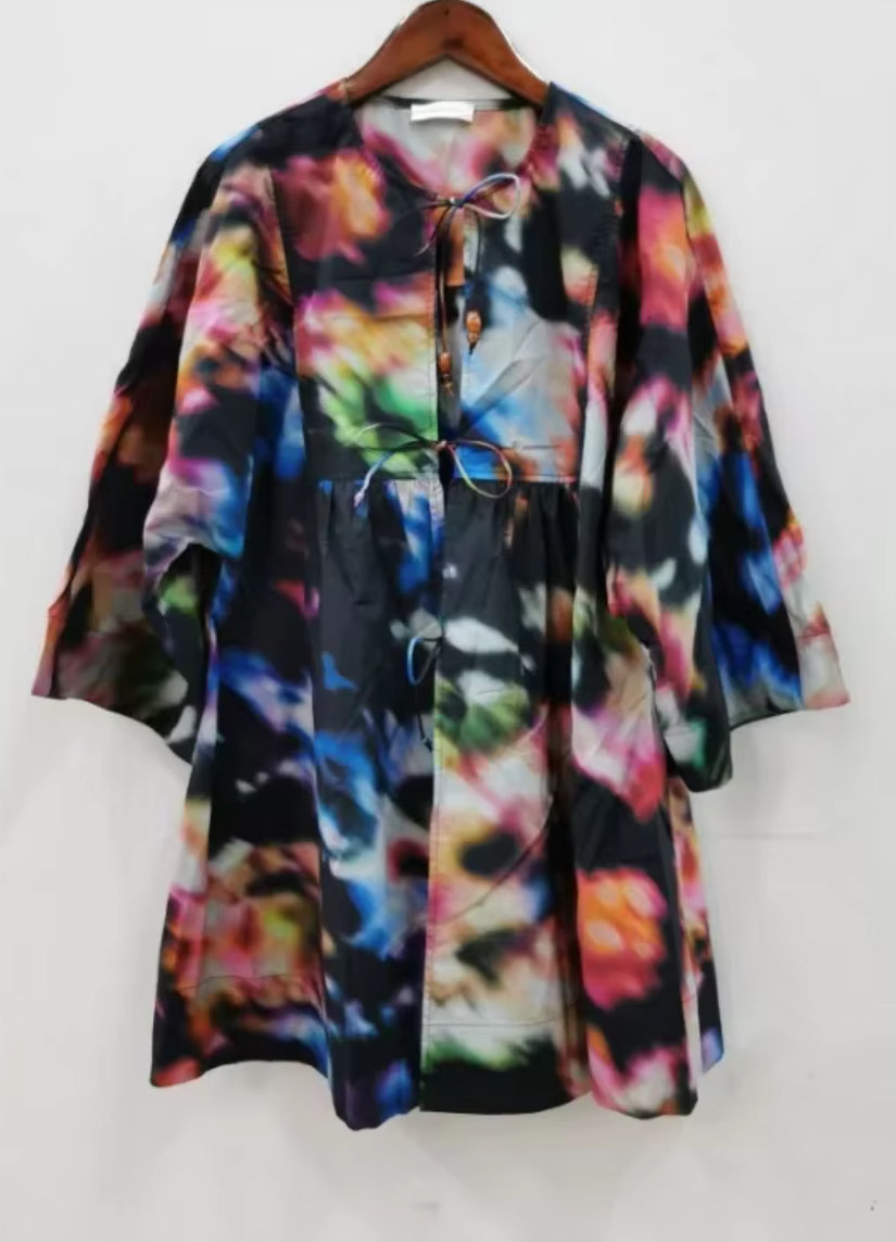Abstract Print Tunic Dress