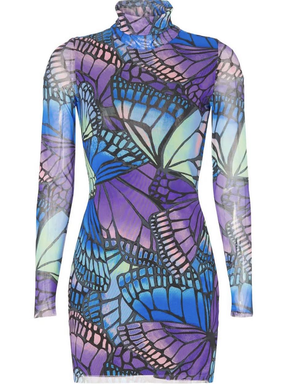 AFRM butterfly long mini dress