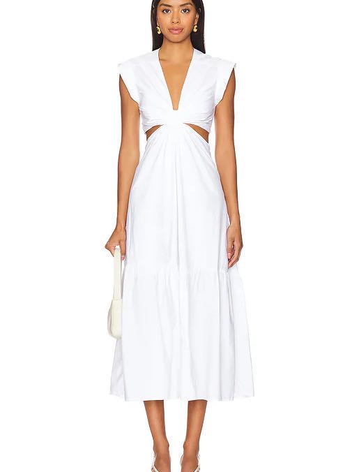 A.L.C White Cutout Midi Dress