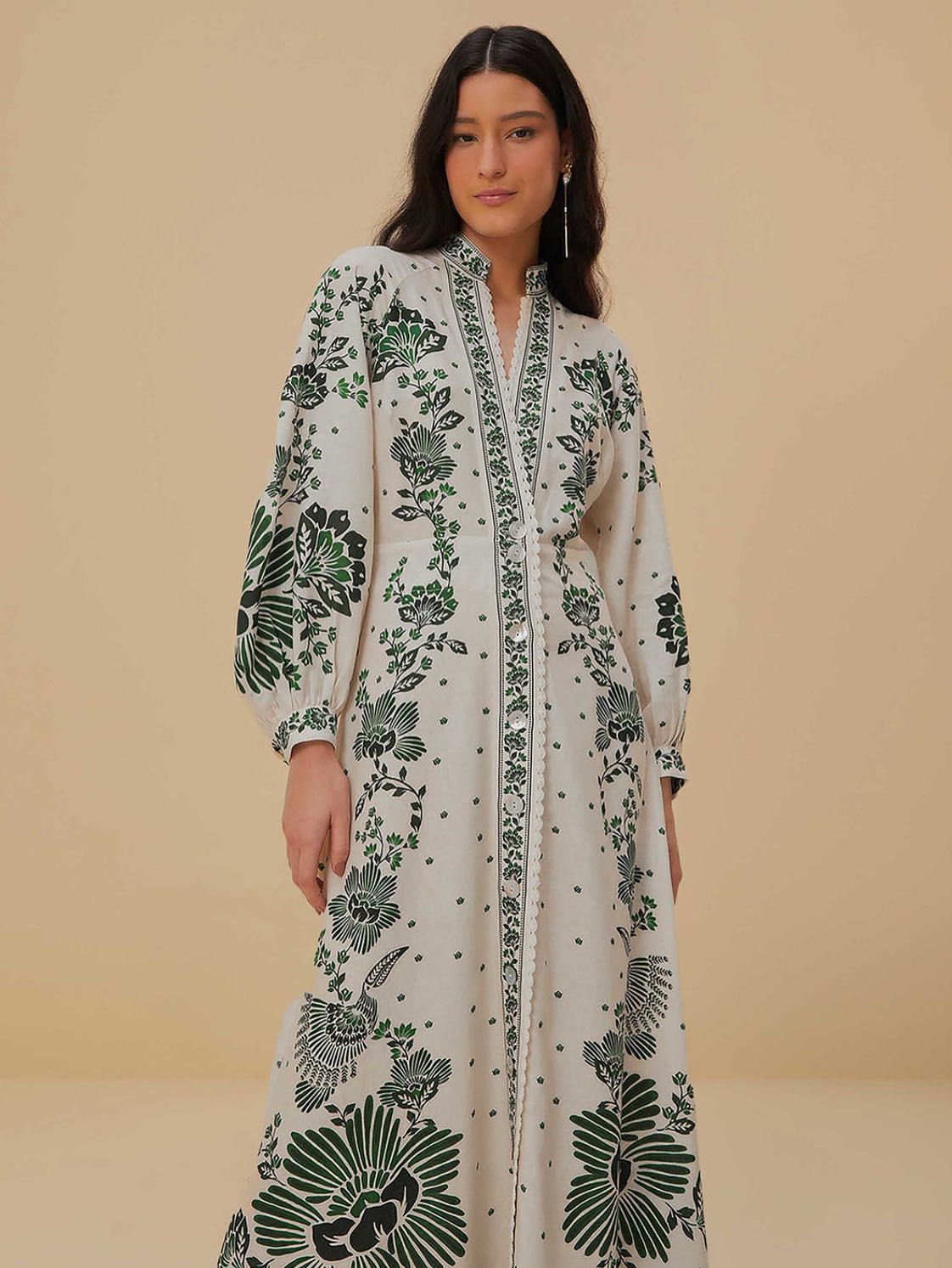 Forest Soul Off-White Maxi Dress