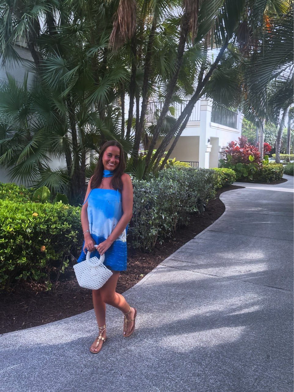 Blue Ombre Halter Mini Dress