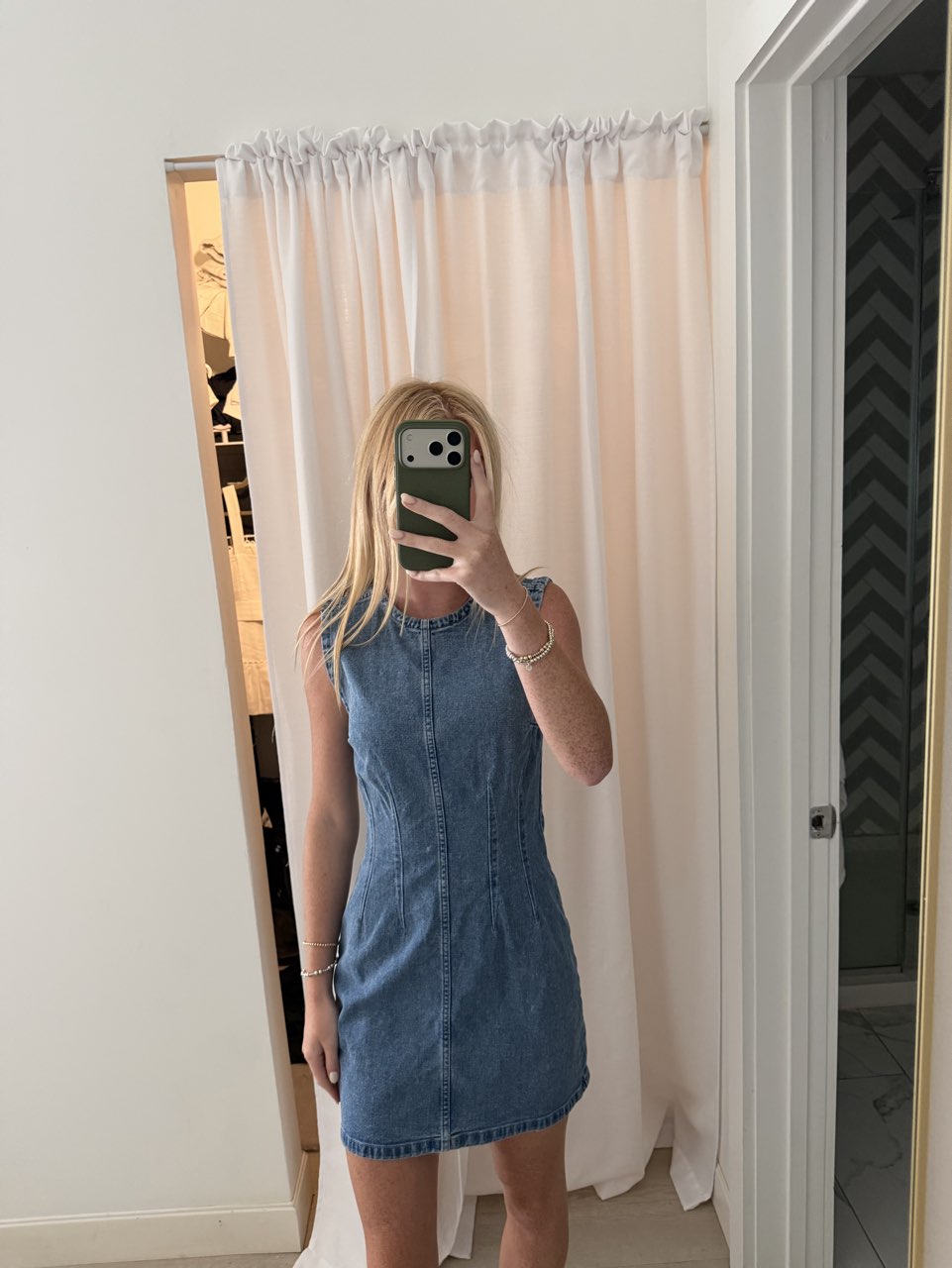 Sleeveless Denim Mini Dress