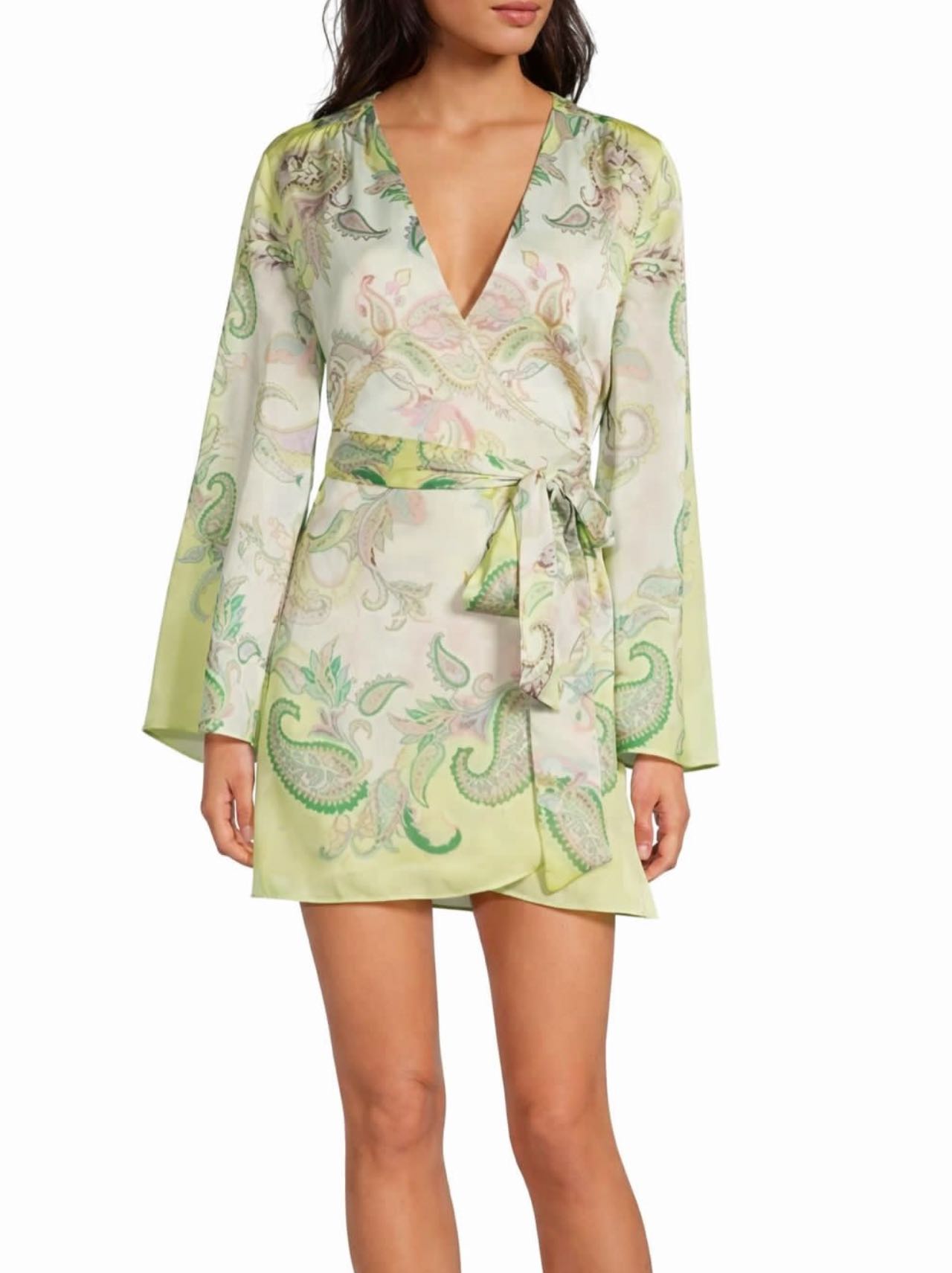 Paisley Mini Wrap Dress
