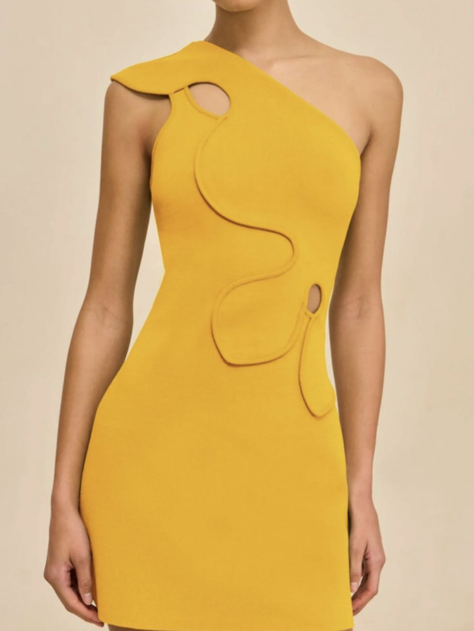 One-Shoulder Cutout Mini Dress