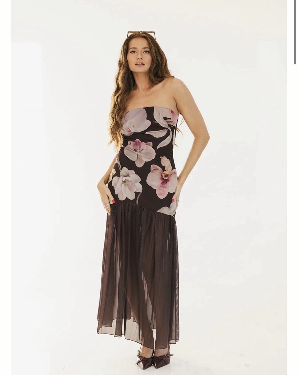 Brown Maxi Fancy Boutique Dress