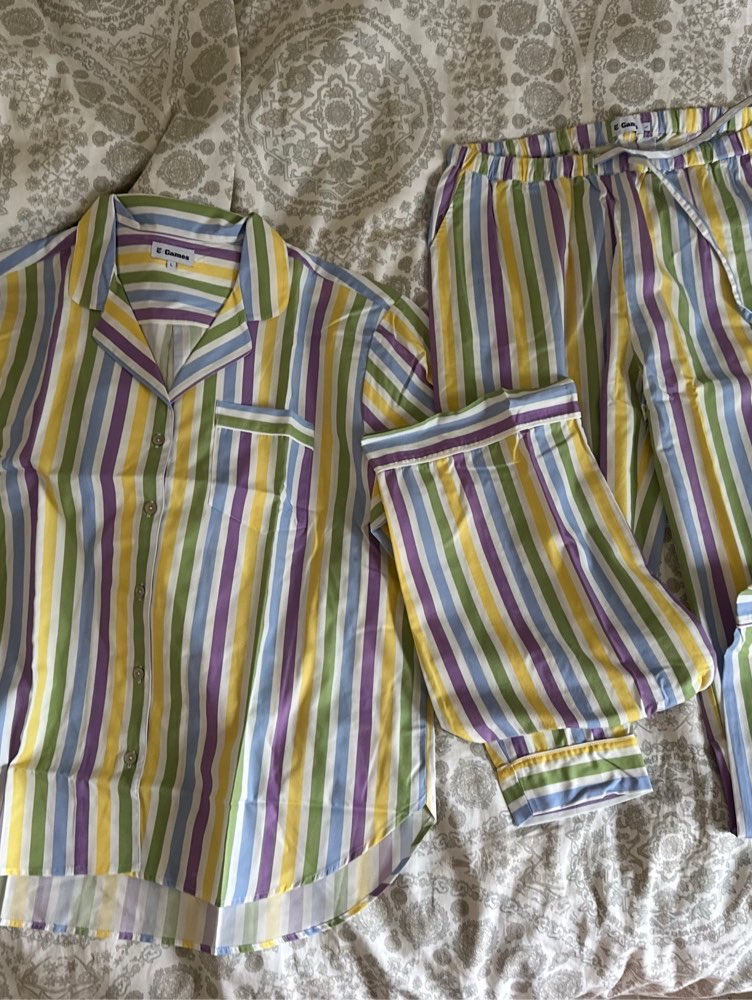 Colorful Striped Pajama Top
