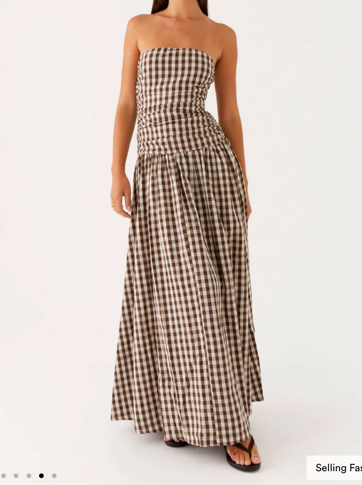 Brown gingham maxi