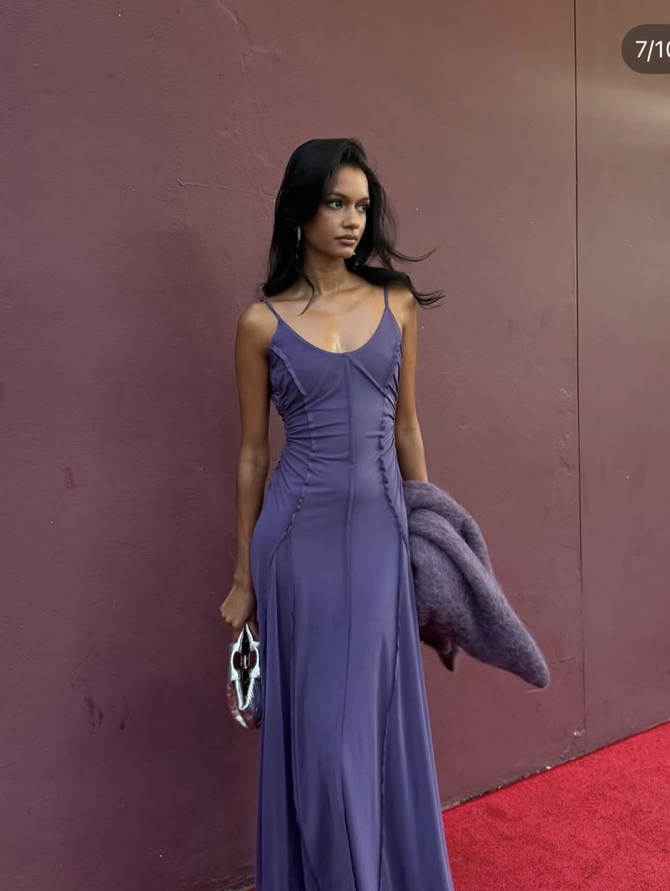 Purple Slip Midi Dress