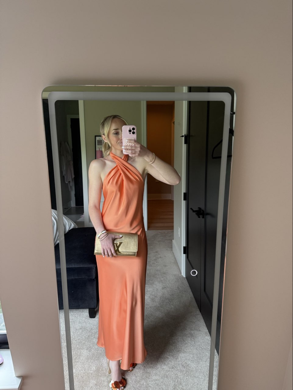 Orange Halter Maxi Dress
