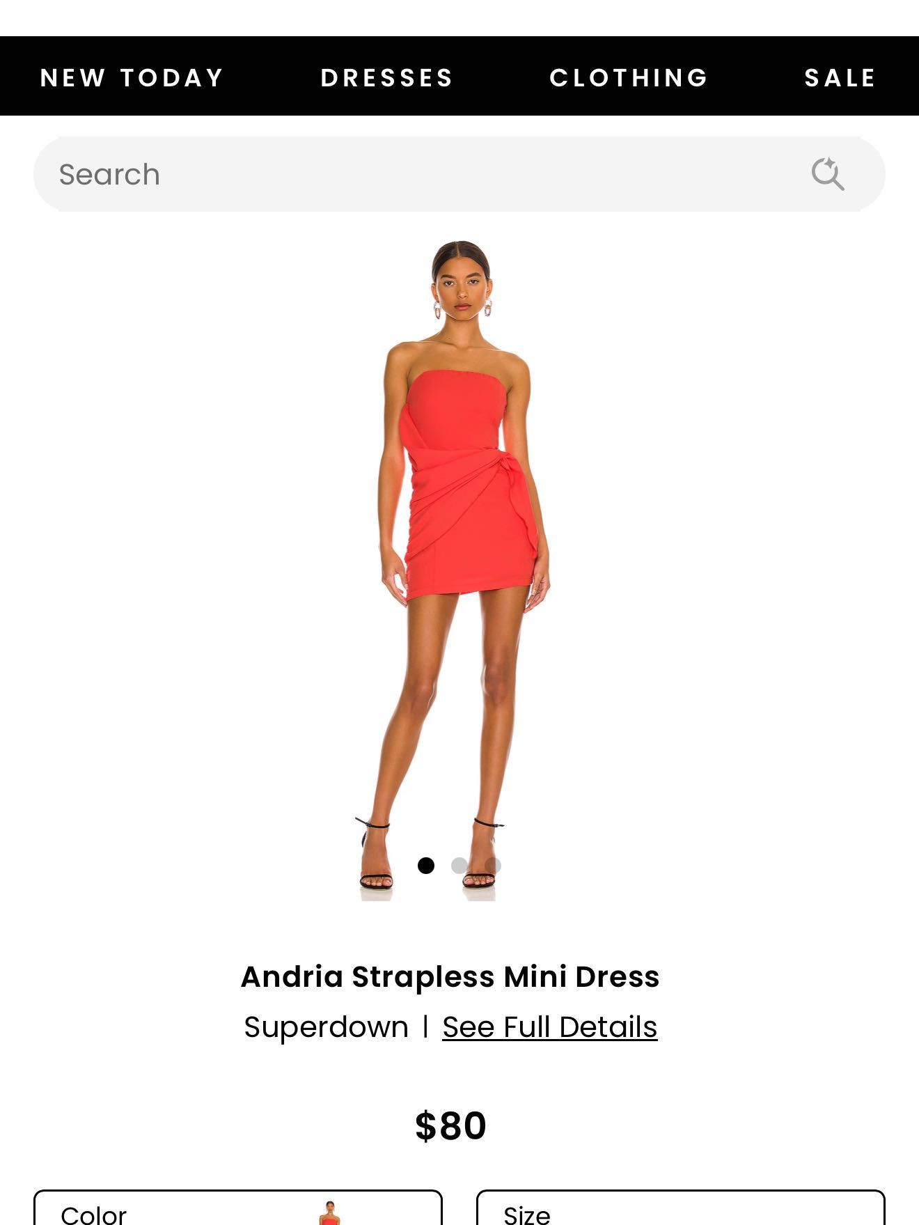 Super down red mini dress from revolve; worn once
