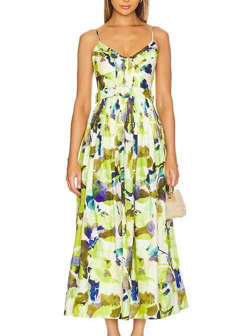 Belted midi dress