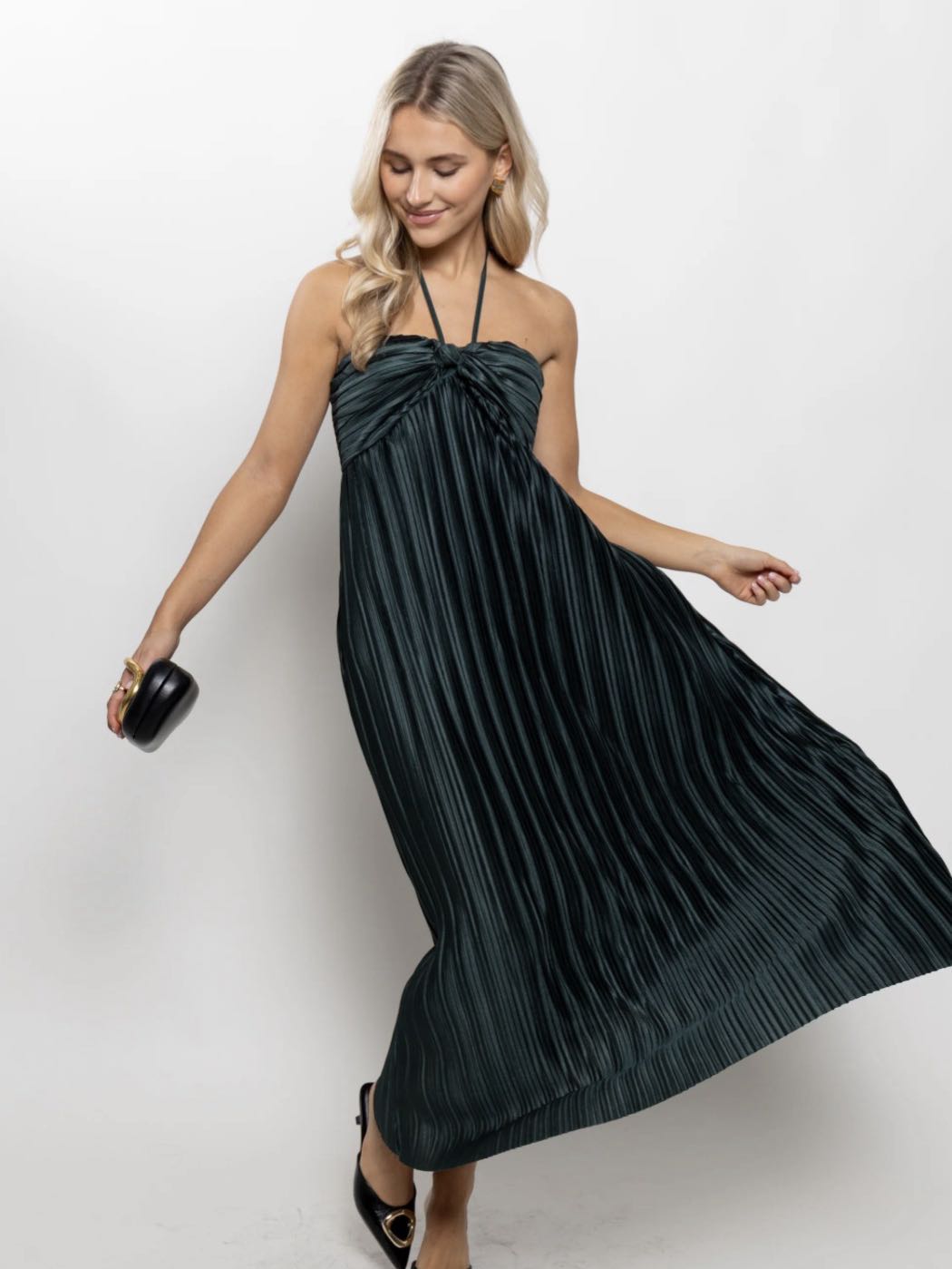 black midi dress